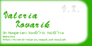 valeria kovarik business card